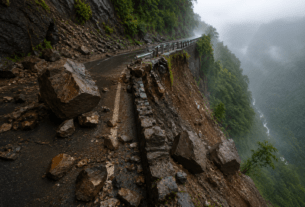 Landslide Alert in Amboli Ghat: Huge Boulders Crash Through Protective Walls and Plunge into the Valley