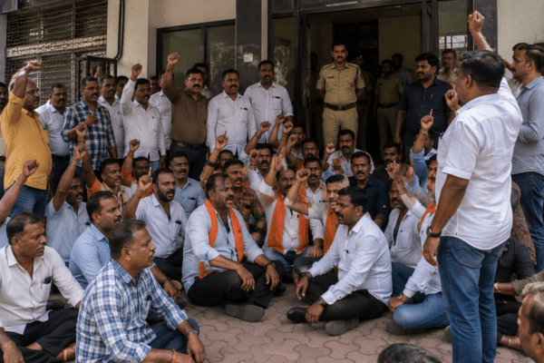 MNS Stages Protest at Mahavitaran Office in Ulhasnagar Against Forced Installation of Smart Meters