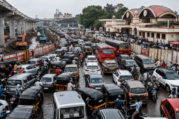 Traffic Chaos at Ajni Station: Construction Work of 'Laxman Jhula' Bridge and Underpass Leads to Severe Gridlock in Nagpur
