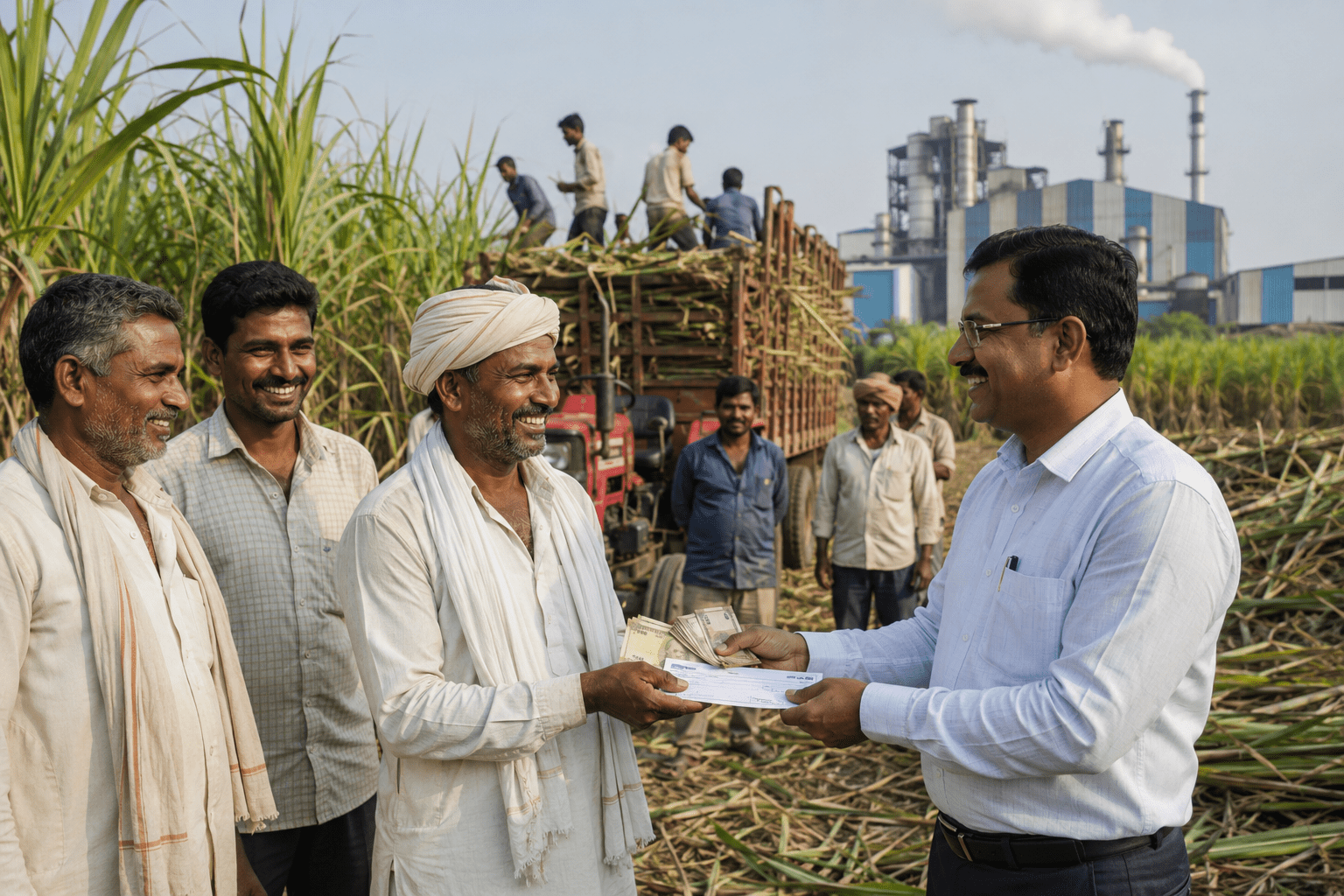Sugarcane Price Update: Farmers Receive Final FRP of ₹3,131.72 per Metric Ton; Payment Credited Directly to Bank Accounts