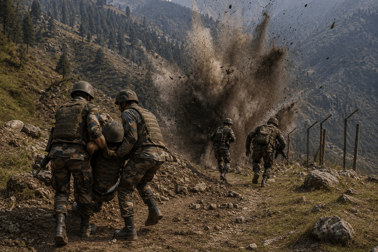 Landmine Blast Near LoC in Rajouri: Four Indian Army Personnel Including JCO Injured During Routine Patrol.
