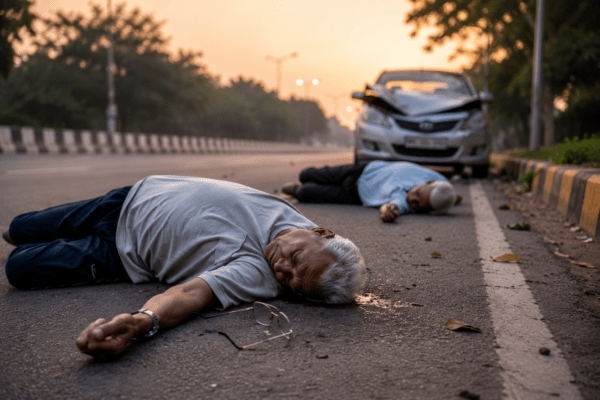 Tragic Morning Walk: Speeding Car Kills Two Elderly Men in Solapur; Case Registered Against Driver.