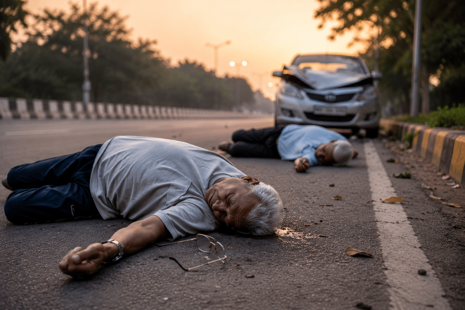 Tragic Morning Walk: Speeding Car Kills Two Elderly Men in Solapur; Case Registered Against Driver.