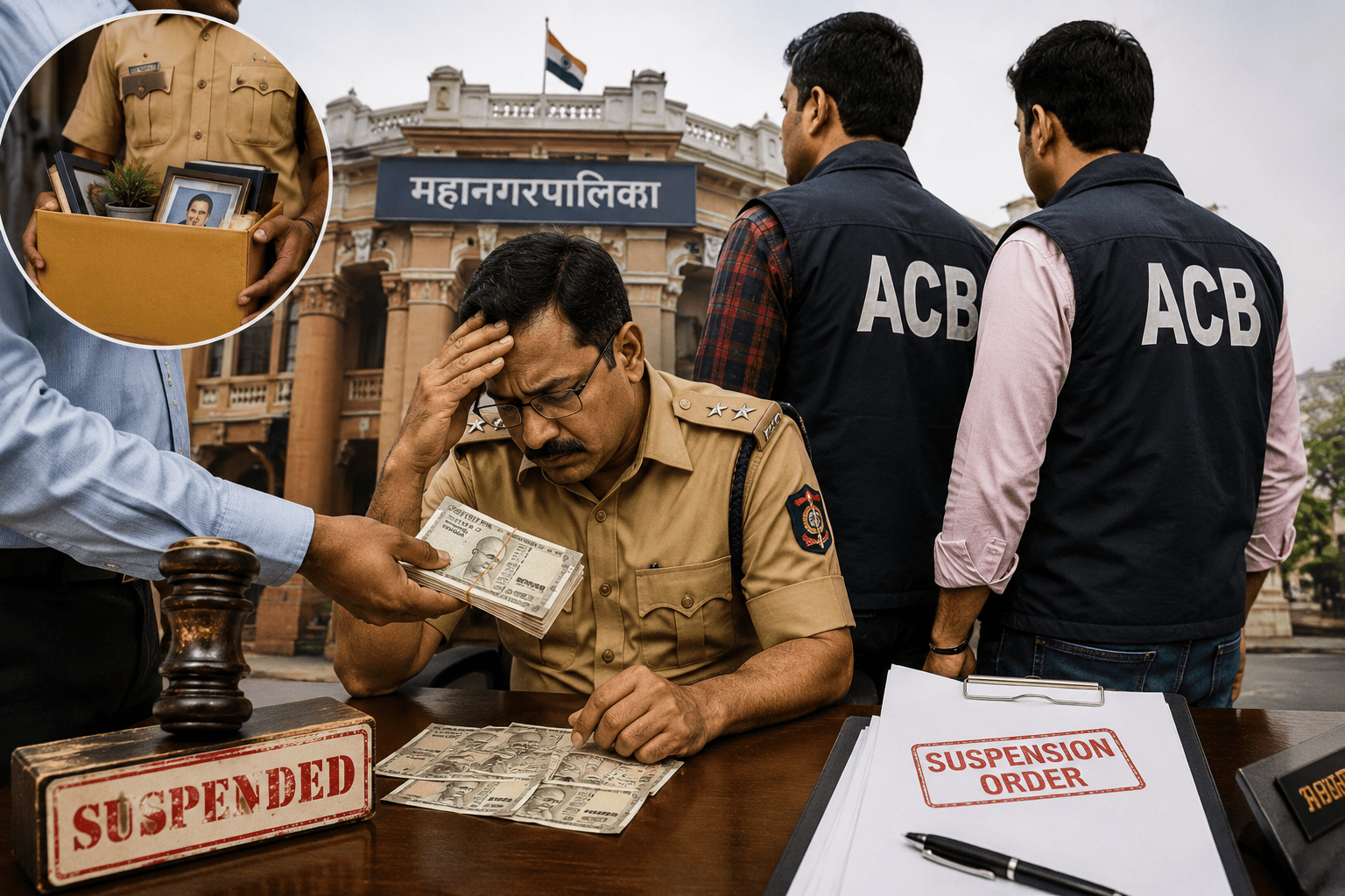 PCMC Corruption Shock: Beat Inspector Umesh Londhe Suspended After Being Caught Red-Handed with ₹70,000 Bribe
