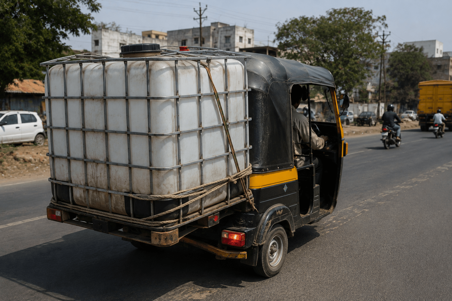 Shocking Video Goes Viral! 800 Litres of Diesel Transported Openly in an Auto-Rickshaw in Nanded, Sparks Massive Safety Concerns