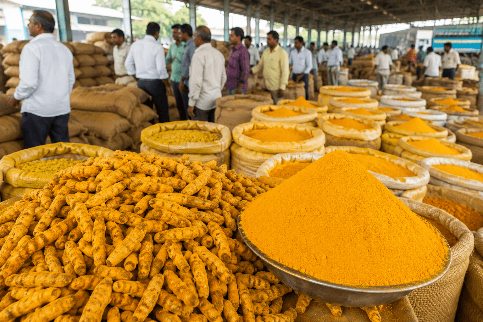 Turmeric Prices Hit Record High: Karanja Market Sees Price Surge to Rs 15,410 Per Quintal Due to Low Arrivals.