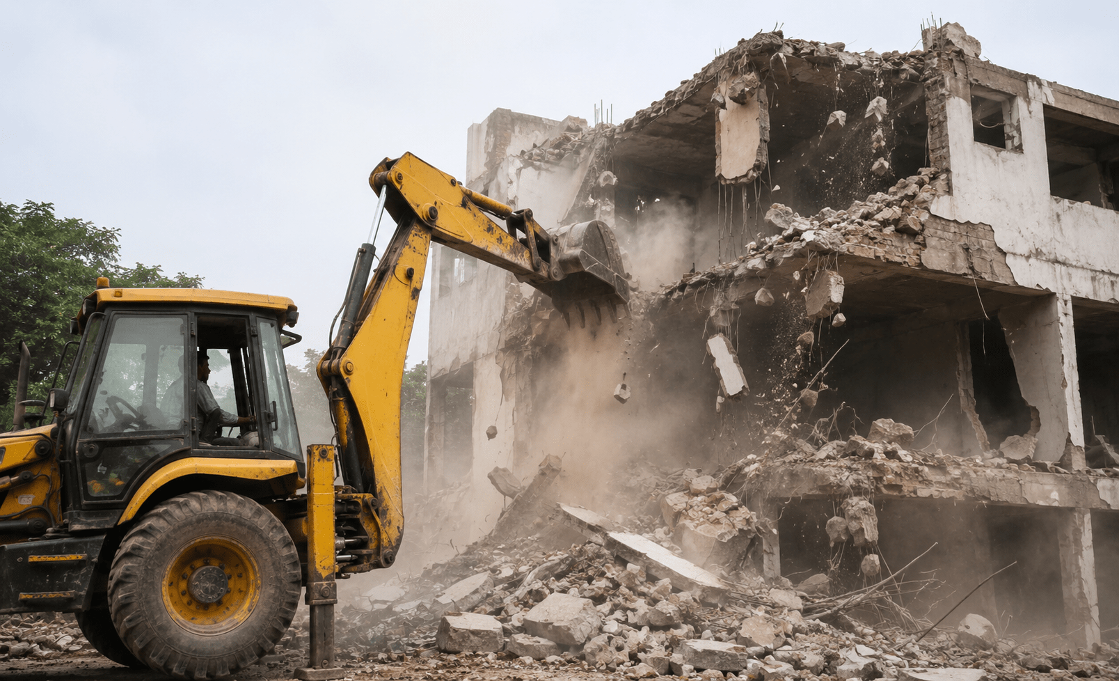 NEET Paper Leak Case: Bulldozers Raze Illegal Construction Linked to Accused P.V. Kulkarni in Beed