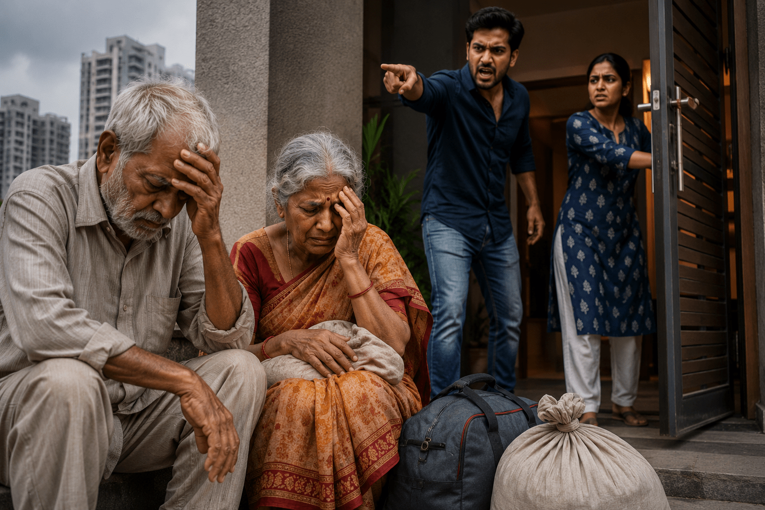 Shocking Cruelty in Ulwe: Son Brutally Assaults Elderly Parents and Throws Them Out of Their Own Home