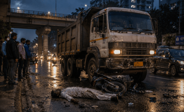 Tragic End in Pune: Painter Killed in Dumper Collision While Returning Home from Work.