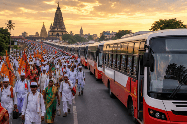 Ashadhi Wari Gift: Maharashtra ST Corporation to Run 5,500 Special Buses to Pandharpur; Free and Discounted Travel Announced!