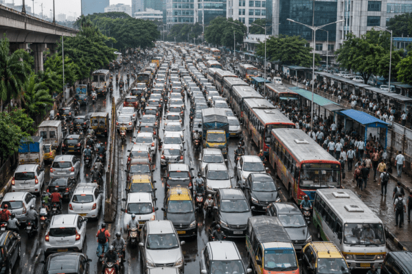 BEST Strike Cripples BKC 'Public Transport Day'; Widespread Traffic Jams Across Mumbai. 
