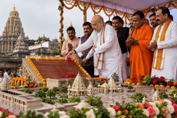 Rs 1,445 Crore Ambabai Temple Development Project Launched by Amit Shah in Kolhapur.