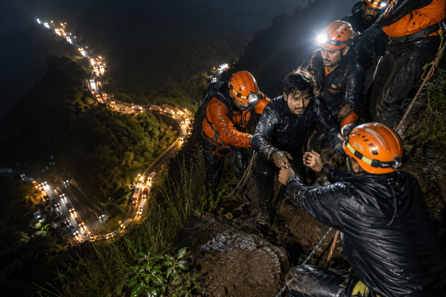 Miraculous Escape: Youth Plunges 200 Feet into Ambenali Ghat Valley; Saved by Pratapgad Rescue Team and Trekkers in Midnight Operation!