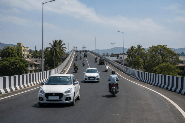 Traffic Flow Begins: Light Vehicles Now Allowed on the Multi-Level Flyover at Malkapur on Pune-Bengaluru National Highway.