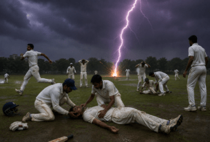 Tragedy on the Cricket Field: One Dead and Several Injured After Lightning Strikes During Match in Jharkhand.