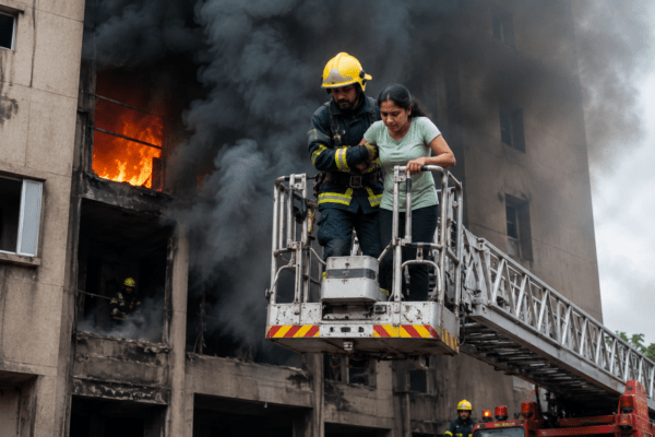 Fire Erupts at Gym in Ramdaspeth Seven-Storey Building; Woman Rescued by Firefighters.