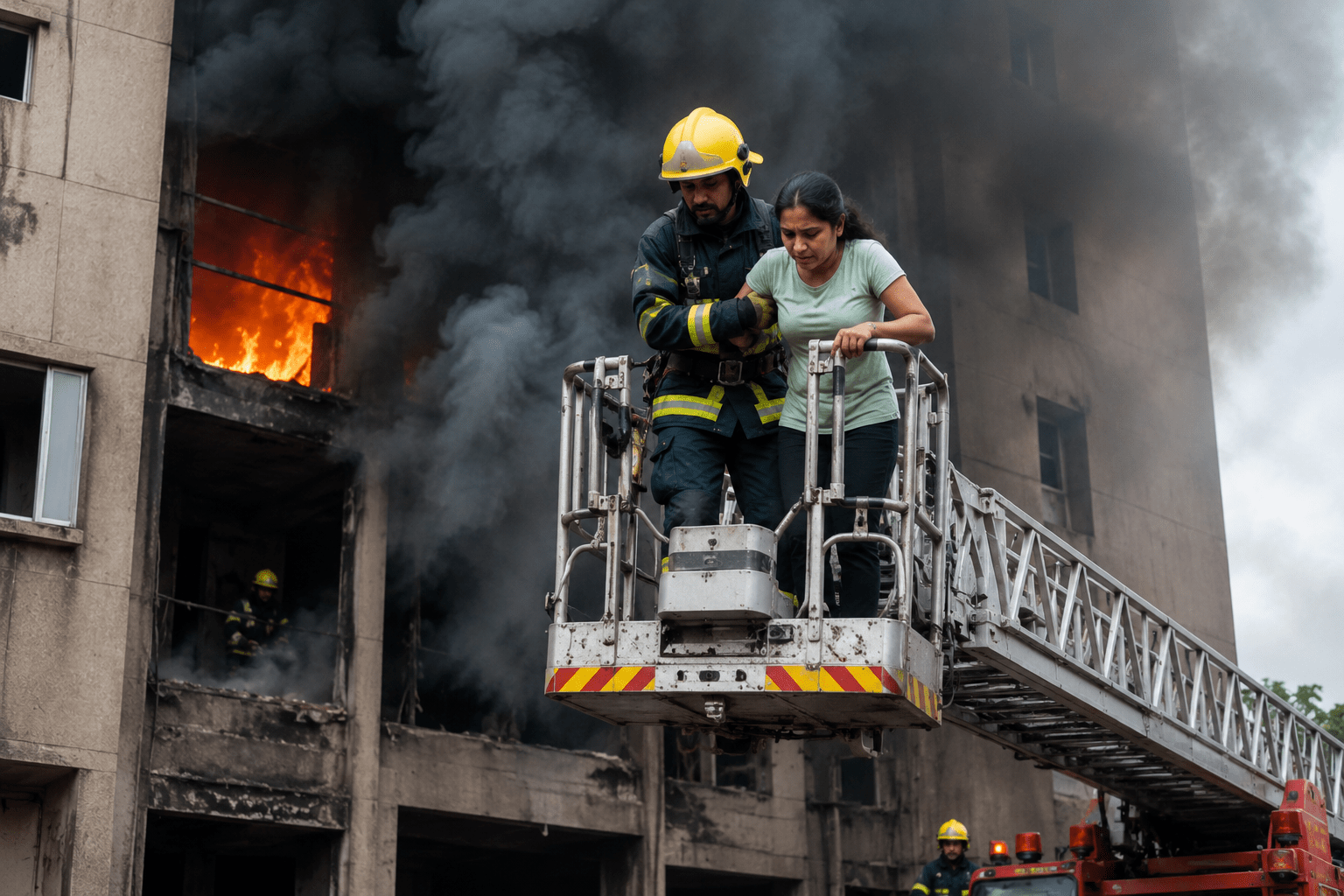 Fire Erupts at Gym in Ramdaspeth Seven-Storey Building; Woman Rescued by Firefighters
