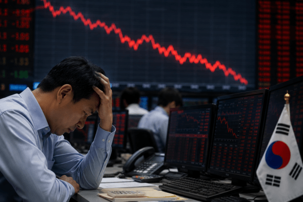 South Korean Stock Market Crashes; Massive Tech Sell-off Triggers Trading Halt and 10% Plunge.  
