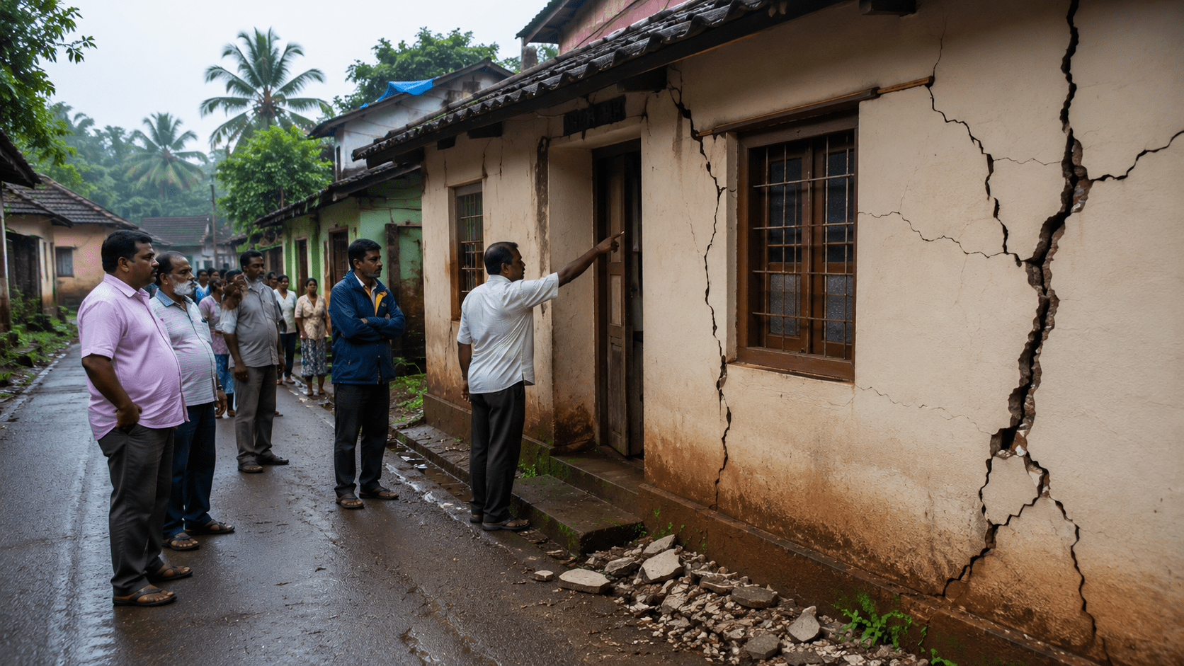 Earthquake-like Tremors in Sindhudurg: Walls Crack and Houses Suffer Damage, Panic in Kankavli