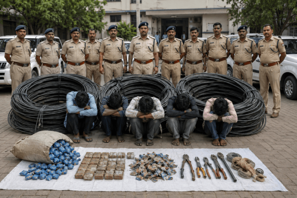 'Bidi and Tobacco Pouches' Lead to Arrest: Inter-state Gang Busted for Stealing Cables from 150 Farmers.