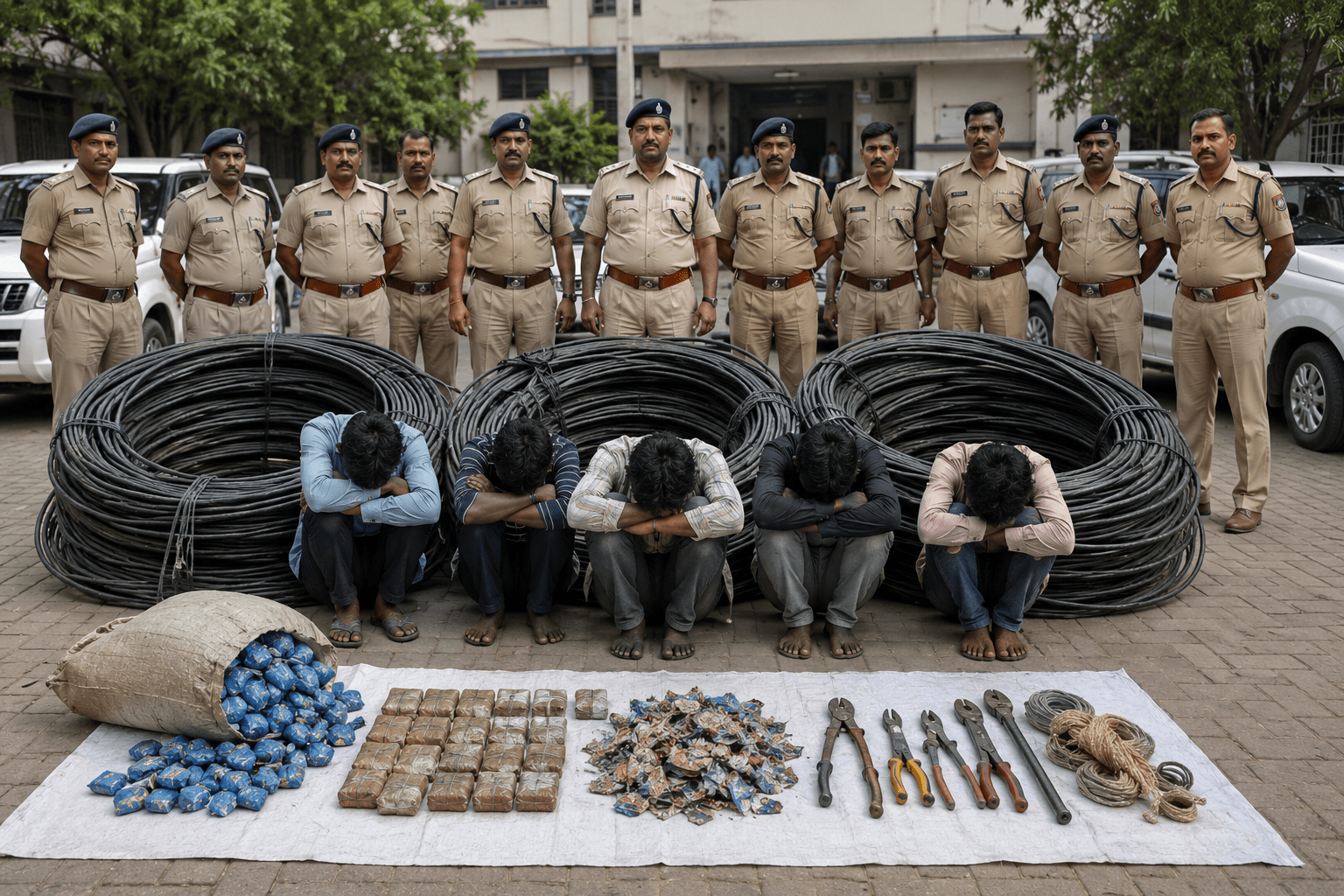 'Bidi and Tobacco Pouches' Lead to Arrest: Inter-state Gang Busted for Stealing Cables from 150 Farmers.