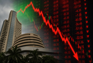 Stock Market Volatility: Sensex Drops 700 Points from Intraday High to Close on a Cautious Note.