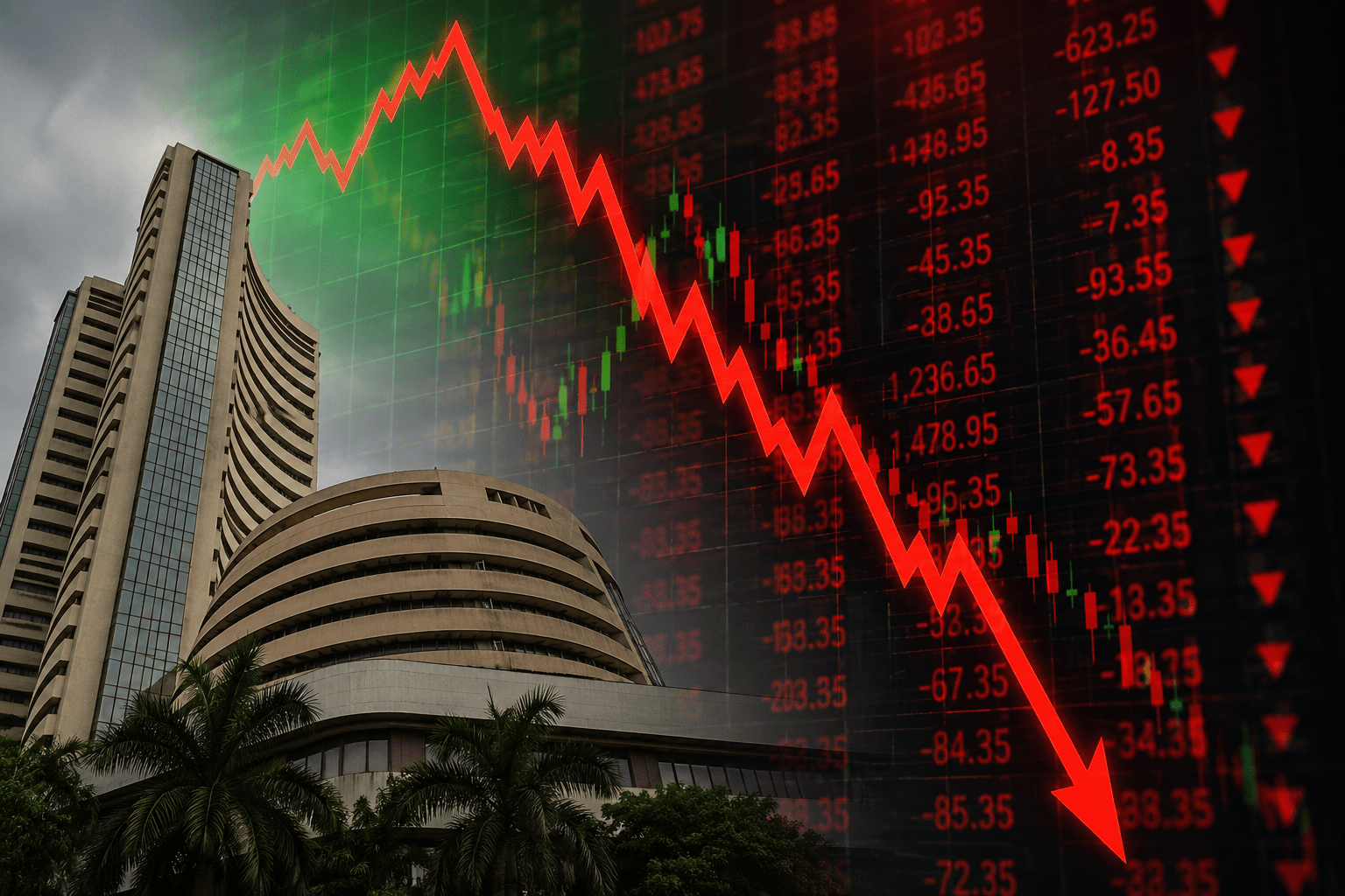 Stock Market Volatility: Sensex Drops 700 Points from Intraday High to Close on a Cautious Note.