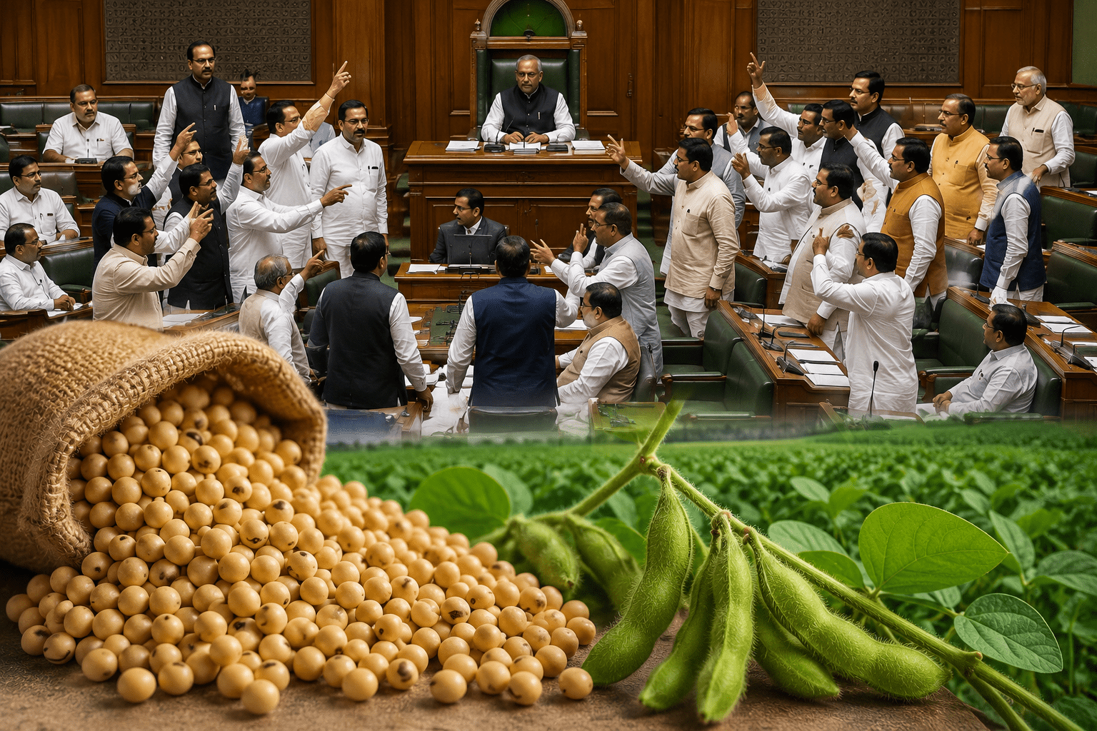 Soybean Seed Target Cut Sparks Controversy in Maharashtra Assembly; Farmers' Future at Stake.