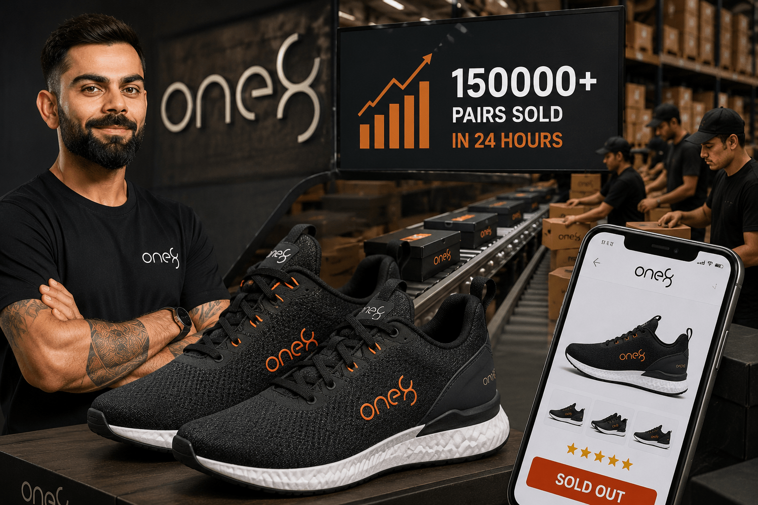 Virat Kohli’s One8 Footwear Craze: 1.5 Lakh Pairs Sold in Just 24 Hours!