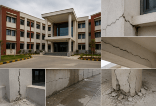 Before Inauguration: Cracks Surface in Chhatrapati Sambhajinagar’s ₹59 Crore Zilla Parishad Building, Quality Under Scanner.