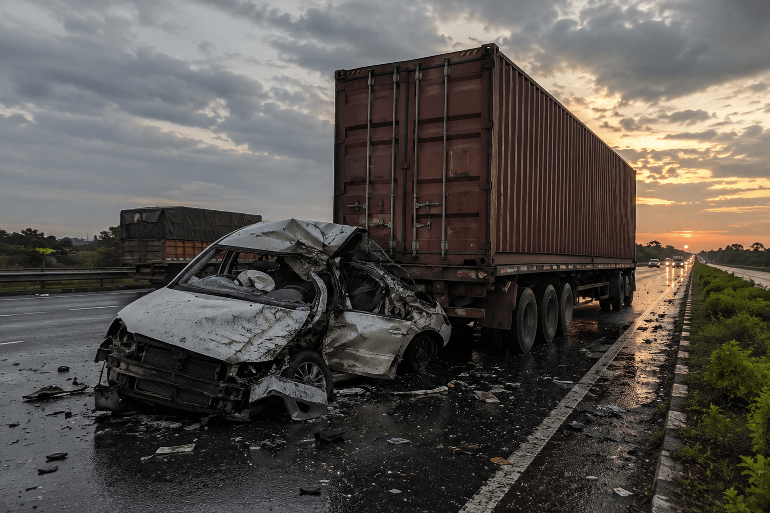 Samruddhi Mahamarg Tragedy: Driver's Dozing Off Leads to Horrific Crash Near Dhamangaon; Five Members of Chandrapur Family Dead on the Spot!