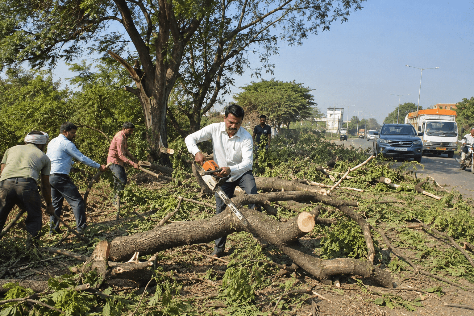 Taking Matters Into His Own Hands: Pune Farmer Removes Obstacles to Ease Traffic Congestion in Hadapsar-Keshavnagar.