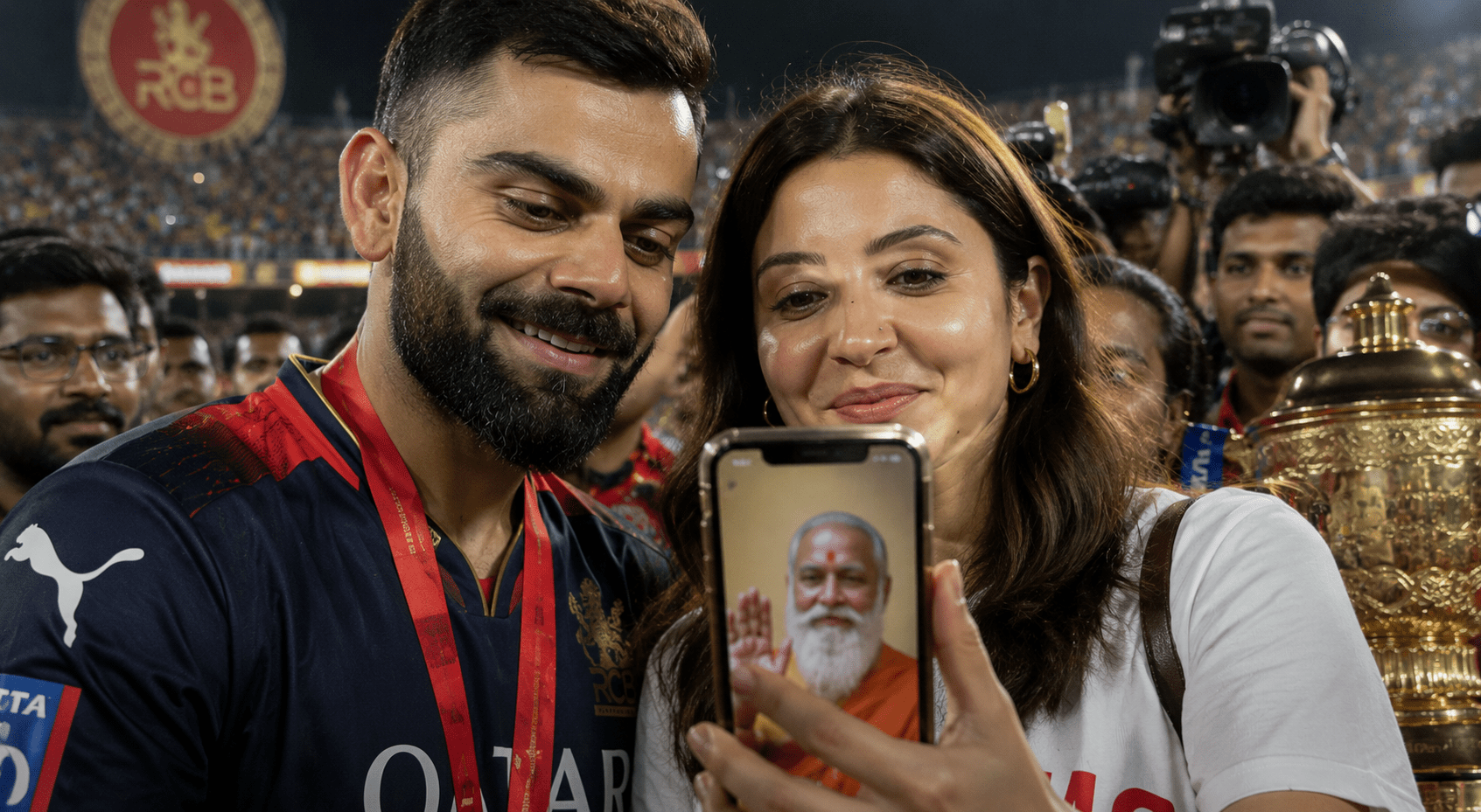Not Virat, Not Kids! Anushka Sharma’s Phone Wallpaper Featuring Sant Premanand Ji Maharaj Goes Viral After RCB’s Historic IPL Win!