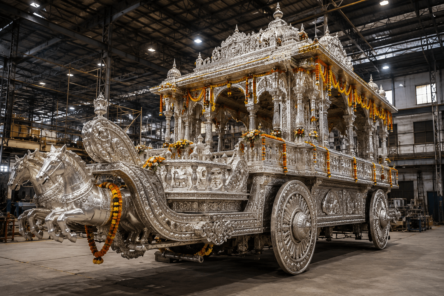 Modern Technology Meets Tradition: New Lightweight Silver Chariot Ready for Sant Dnyaneshwar Maharaj’s Ashadhi Wari!