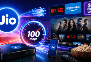 Get 100 Mbps Speed, Free Netflix, Amazon Prime, and 30 Days Extra Validity!