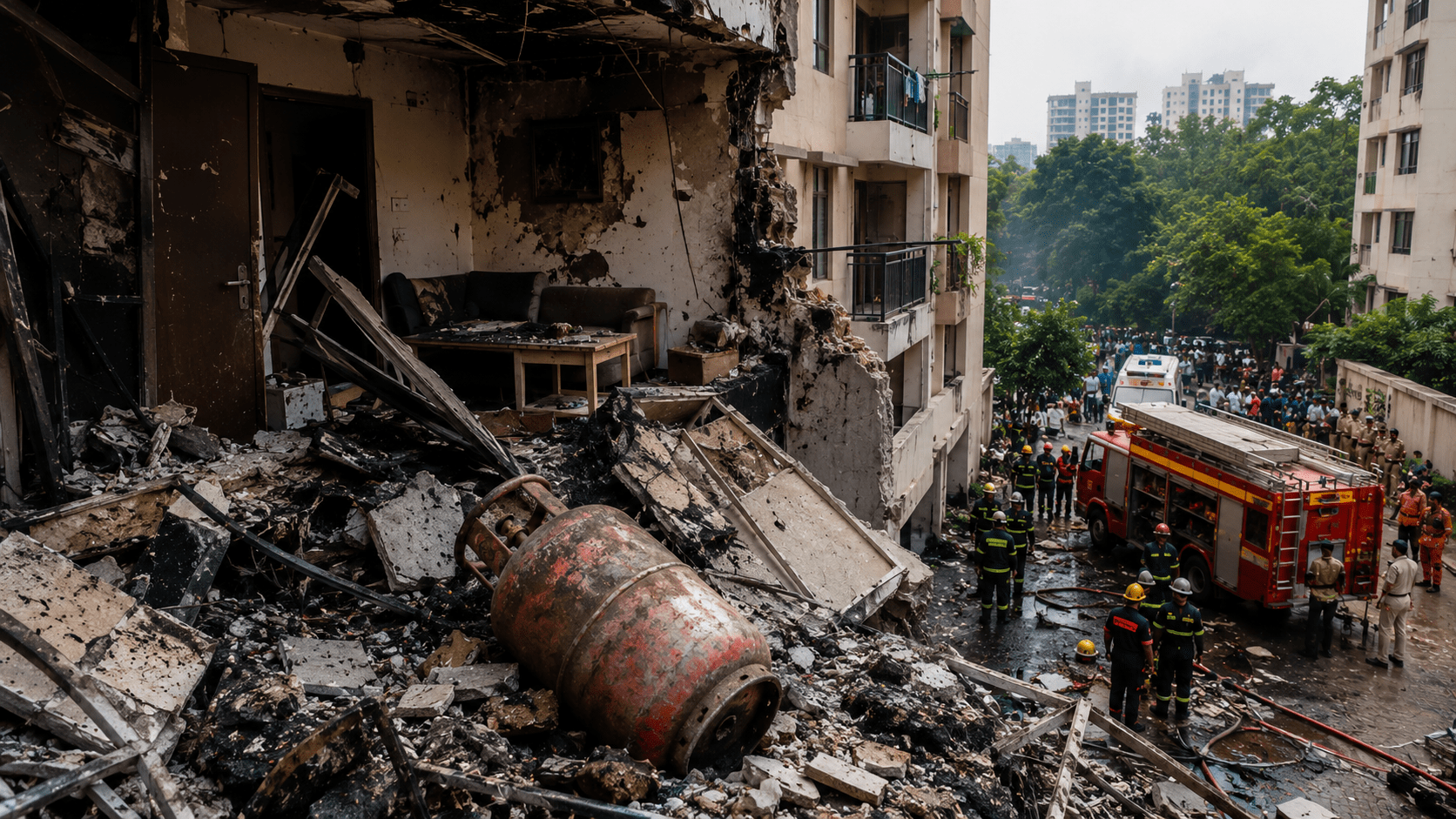 One Dead, Two Critically Injured After Domestic LPG Cylinder Blast in Kharadi