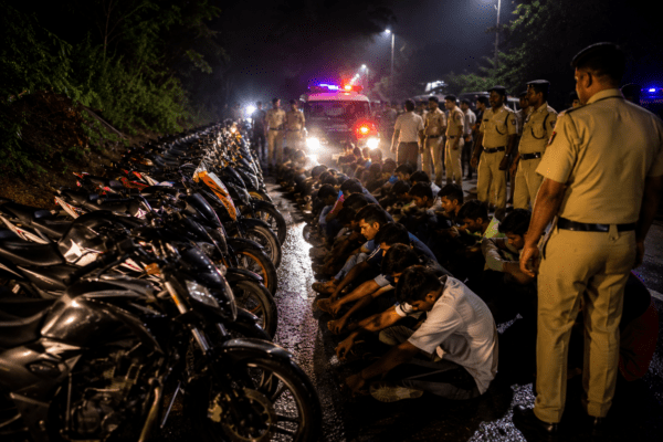 Midnight Crackdown in Kolhapur: 70-80 Cops Raid Panhala-Waghbil Ghat, 37 Hooligans Caught, 49 Bikes Seized for Illegal Racing