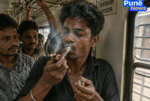 Mumbai Local Shocker: Passengers Caught Smoking 'Chilam' Inside Moving Train; Video Sparks Outrage