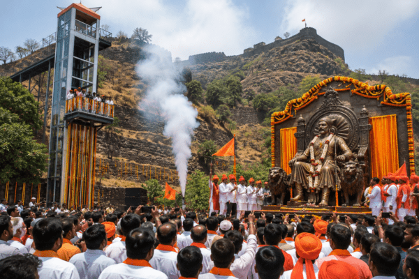 Grand Shivarajyabhishek Celebration at Shivneri Base: New ₹26 Lakh Hydraulic Lift Inaugurated & Leopard Safari Project Approved!
