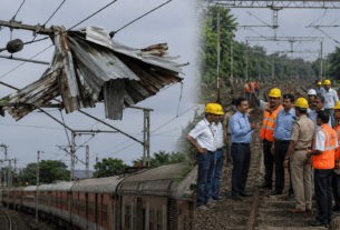 Major Train Disaster Averted in Parbhani as Tin Sheets Fall on High-Voltage Power Lines.