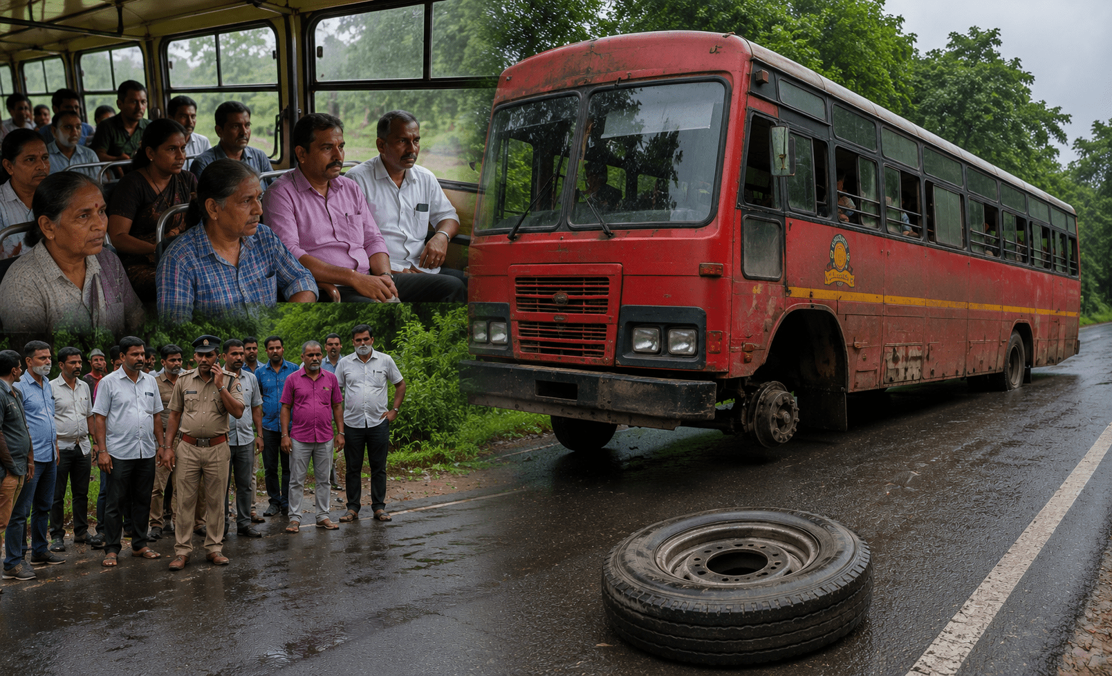 ST Bus Wheel Dislodged While Running, 30 Passengers Safe Despite Corporation's Negligence.