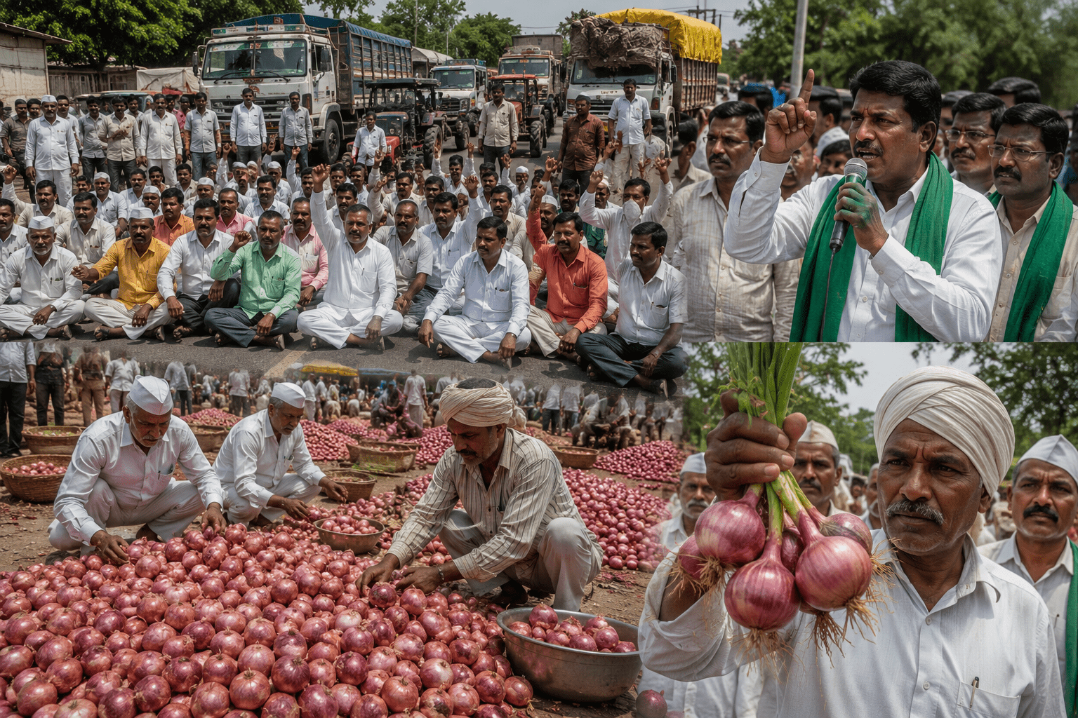 Massive Road Blockade in Manchar; Farmers Demand Rs 25/kg Market Rate!