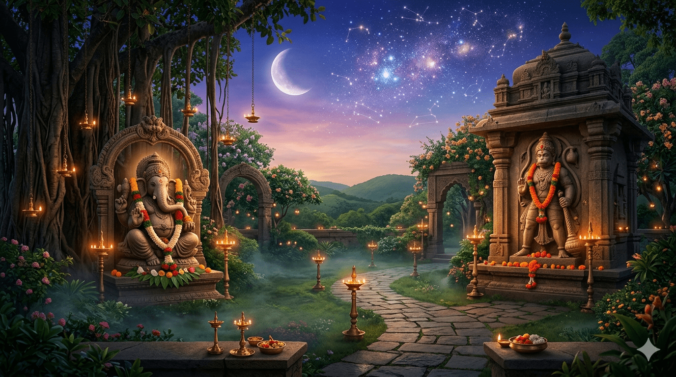 Divine Blessings of Lord Hanuman and Ganesha