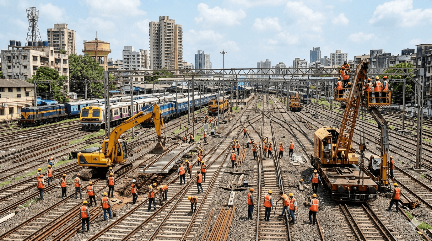 Mumbai Train Alert: Central Railway Announces Massive 56-Hour Special Megablock From June 24 to 26; Suburban Locals and Mail-Express Services to Be Severely Hit!