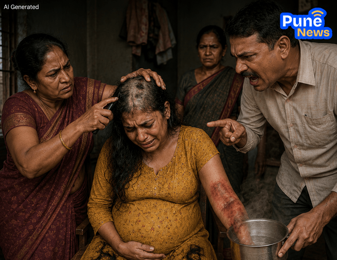 Brutal Dowry Torture in Kalyan: Pregnant Woman’s Head Shaved and Hands Burned by In-Laws!