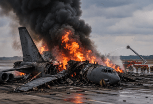 US Air Force B-52 Bomber Crashes Shortly After Takeoff, Killing All 8 Crew Members.