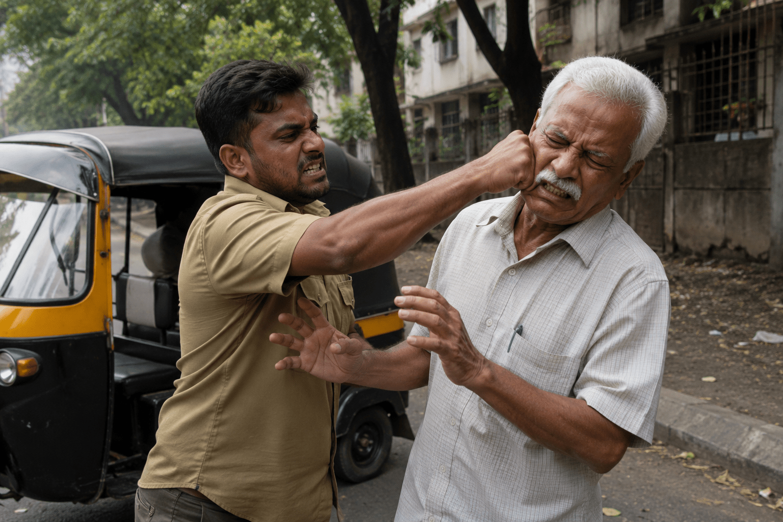 Auto Driver Slaps Elderly Man for Asking to Keep the Area Clean