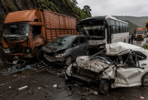 Four-Vehicle Collision in Rahud Ghat Claims Two Lives, Two Critically Injured!