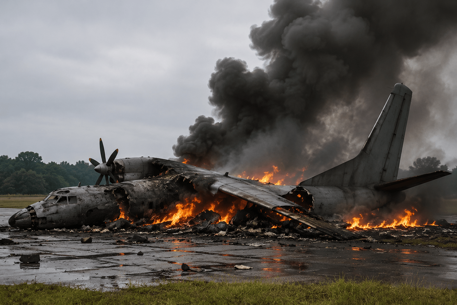 IAF's AN-32 aircraft crashes while landing at Jorhat Airbase; fire erupts