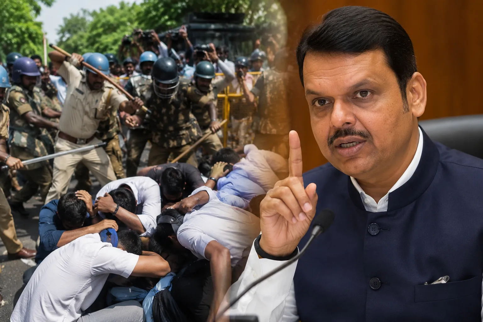 Devendra Fadnavis Backs Delhi Police Lathicharge